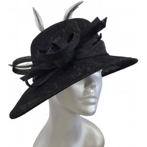 's Dress Lace Covered Sinamay Church Wedding Kentucky Derby Black Hat   eb-54501950